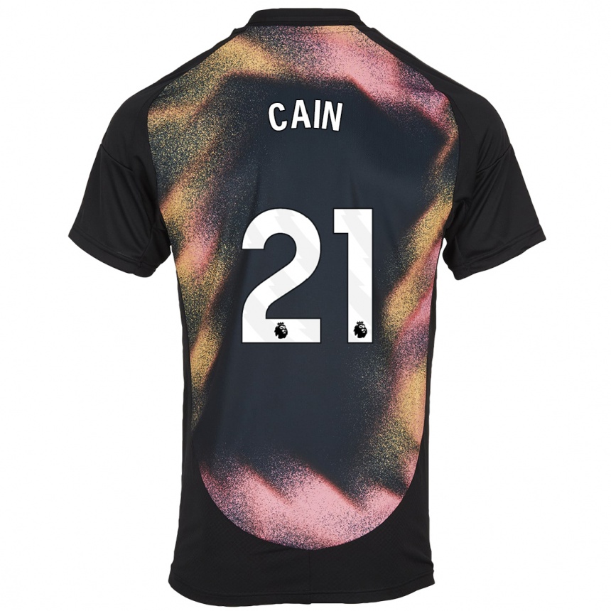 Enfant Football Maillot Hannah Cain #21 Noir Blanc Tenues Extérieur 2024/25