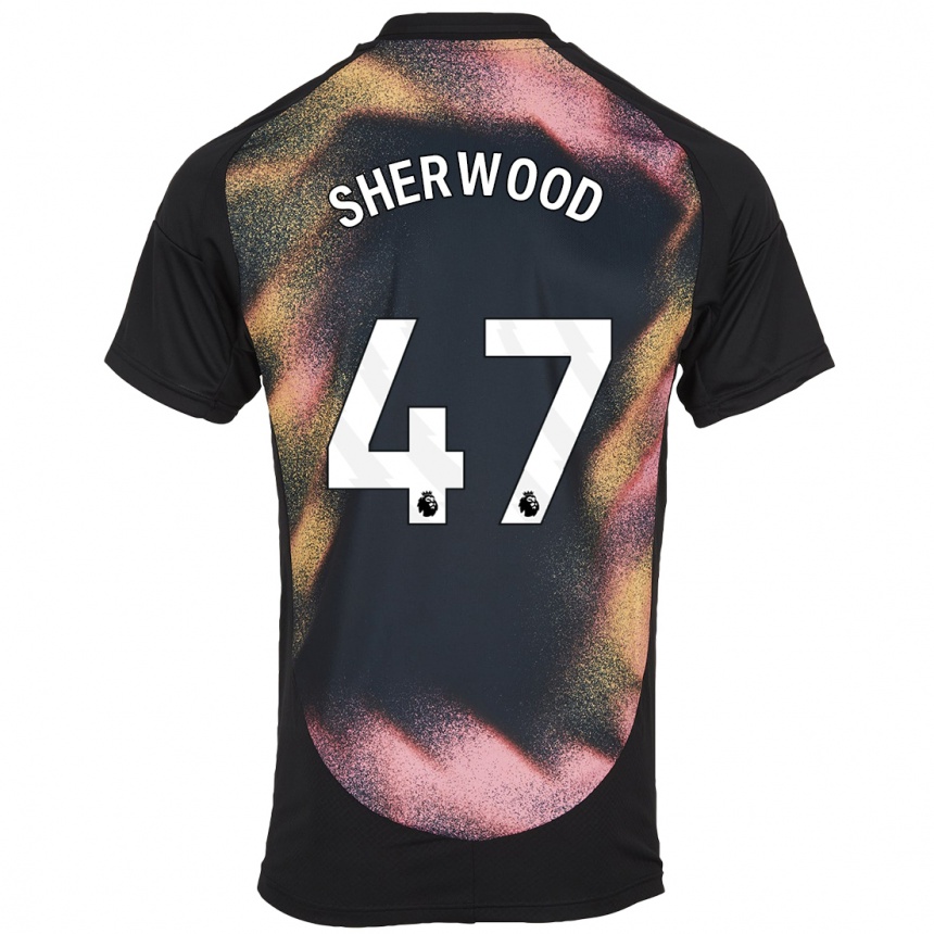 Enfant Football Maillot Simone Sherwood #47 Noir Blanc Tenues Extérieur 2024/25