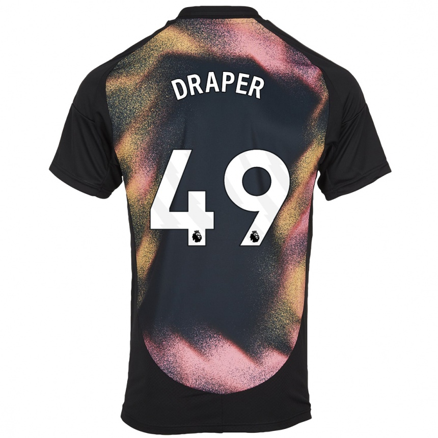 Enfant Football Maillot Denny Draper #49 Noir Blanc Tenues Extérieur 2024/25