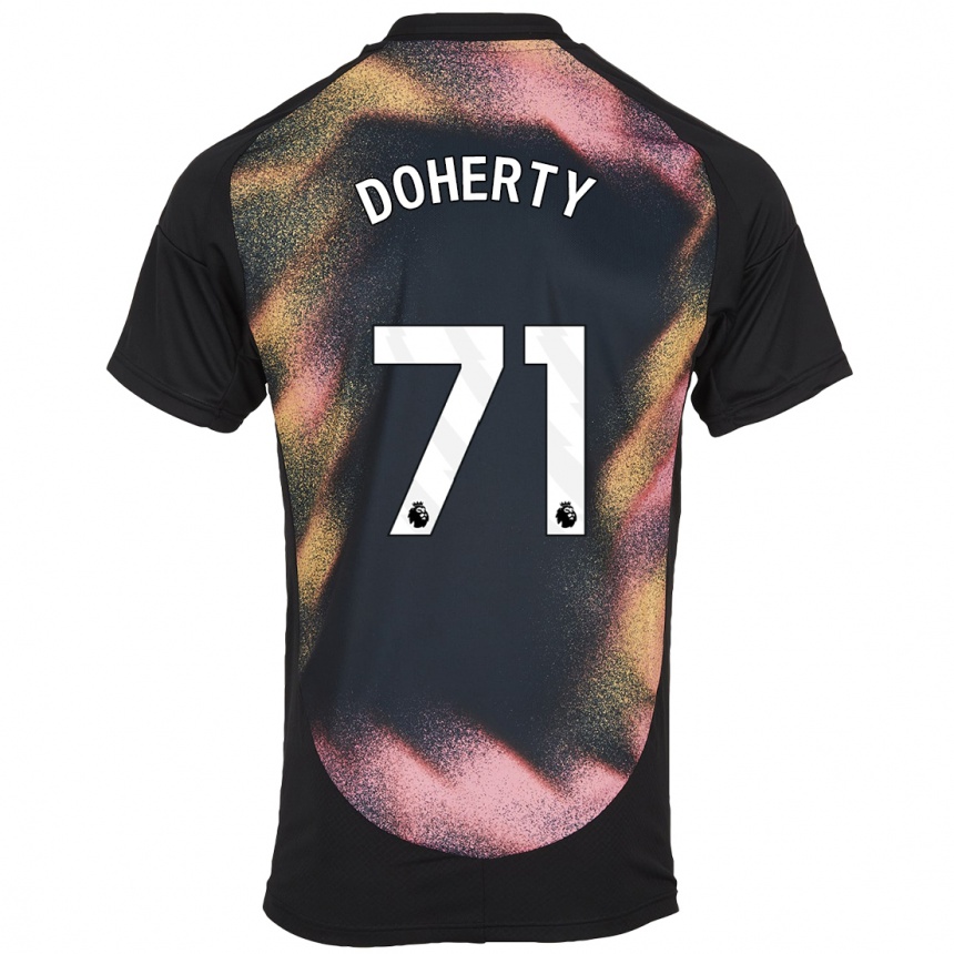 Enfant Football Maillot Arlo Doherty #71 Noir Blanc Tenues Extérieur 2024/25