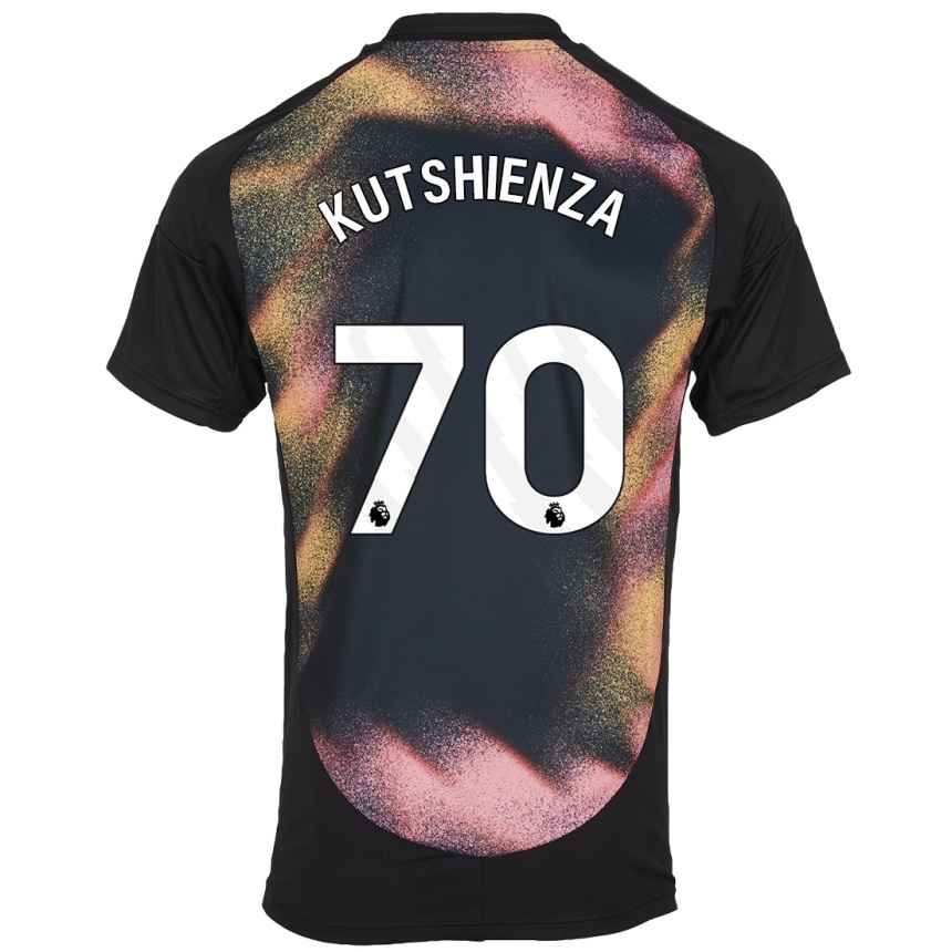 Enfant Football Maillot Jesper Kutshienza #70 Noir Blanc Tenues Extérieur 2024/25