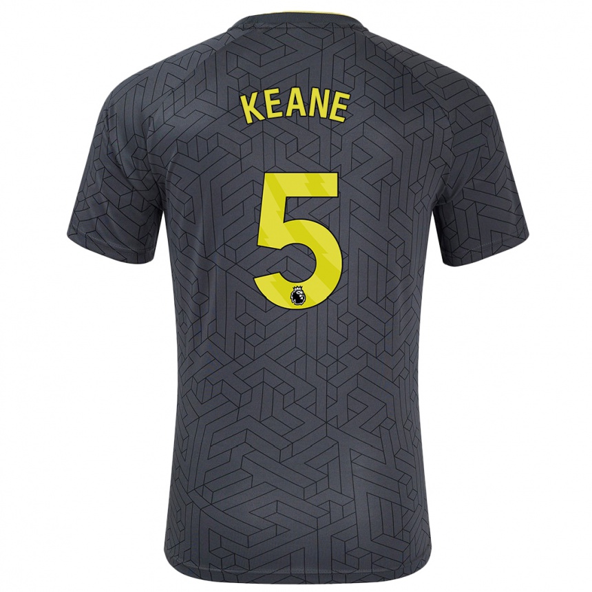 Enfant Football Maillot Michael Keane #5 Noir Jaune Tenues Extérieur 2024/25