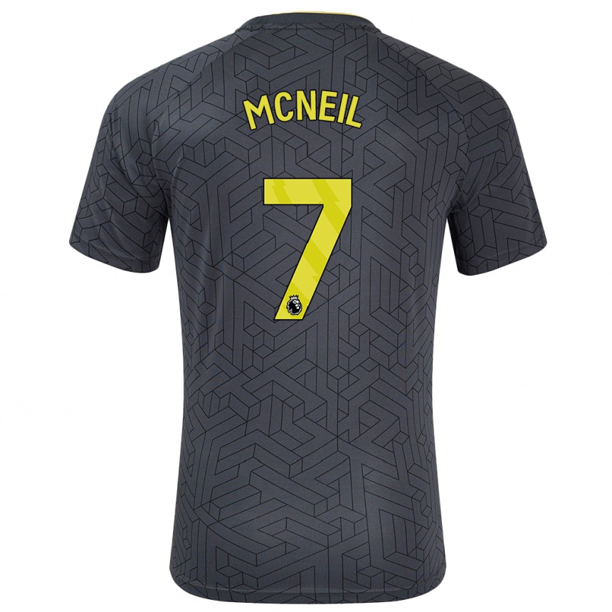 Enfant Football Maillot Dwight Mcneil #7 Noir Jaune Tenues Extérieur 2024/25