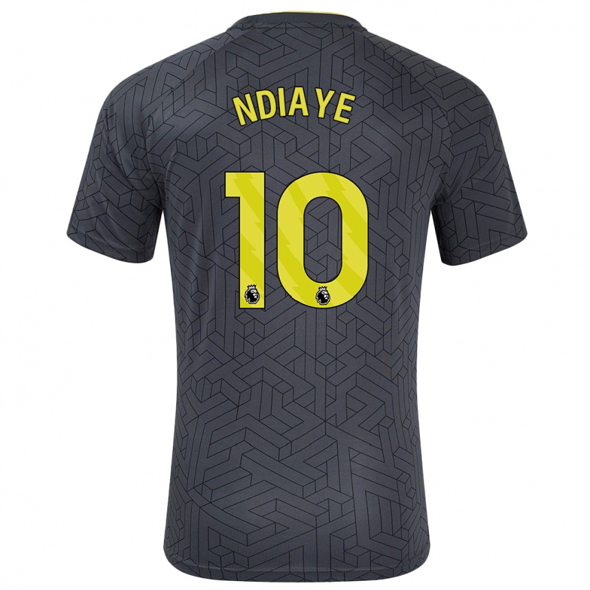 Enfant Football Maillot Iliman Ndiaye #10 Noir Jaune Tenues Extérieur 2024/25