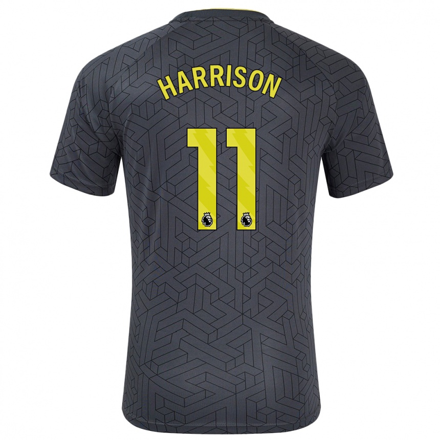 Enfant Football Maillot Jack Harrison #11 Noir Jaune Tenues Extérieur 2024/25