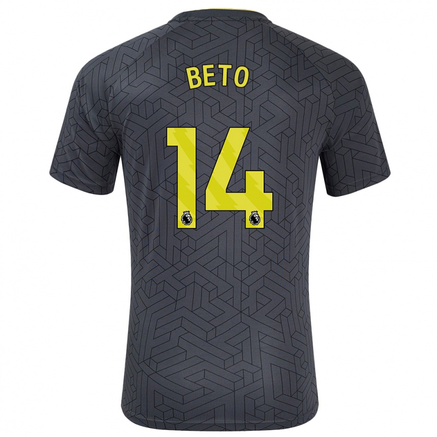 Enfant Football Maillot Beto #14 Noir Jaune Tenues Extérieur 2024/25