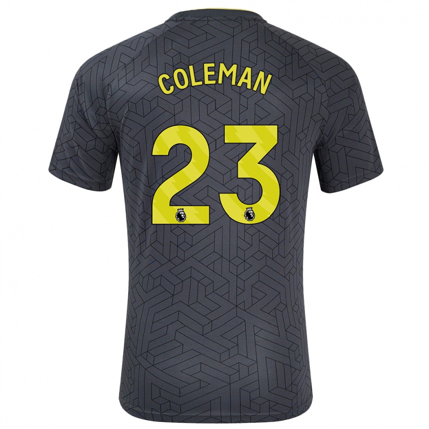 Enfant Football Maillot Seamus Coleman #23 Noir Jaune Tenues Extérieur 2024/25