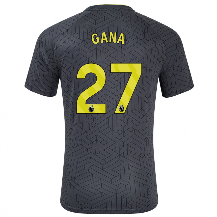 Enfant Football Maillot Idrissa Gueye #27 Noir Jaune Tenues Extérieur 2024/25