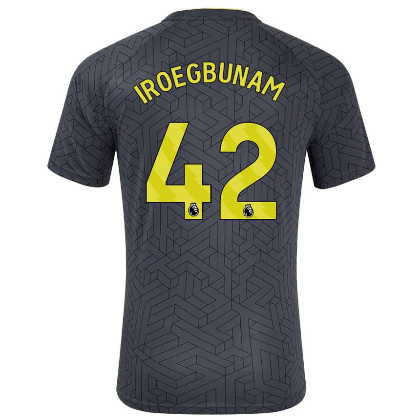 Enfant Football Maillot Tim Iroegbunam #42 Noir Jaune Tenues Extérieur 2024/25