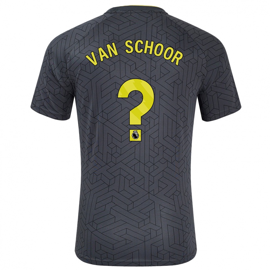 Enfant Football Maillot Joshua Van Schoor #0 Noir Jaune Tenues Extérieur 2024/25