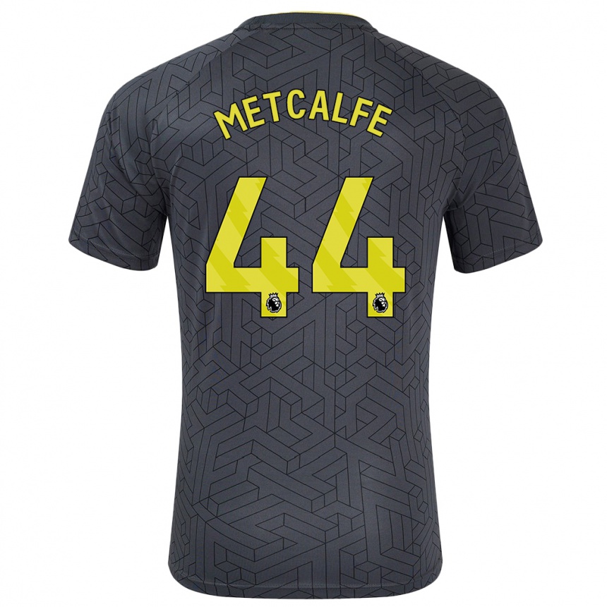 Enfant Football Maillot Jenson Metcalfe #44 Noir Jaune Tenues Extérieur 2024/25