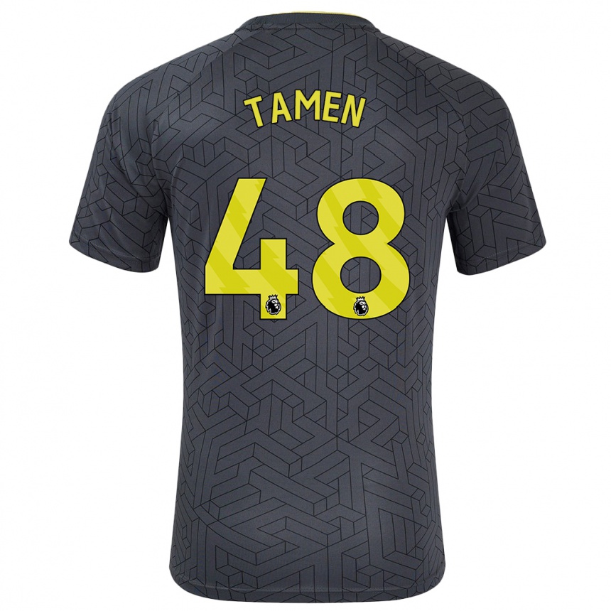 Enfant Football Maillot William Tamen #48 Noir Jaune Tenues Extérieur 2024/25