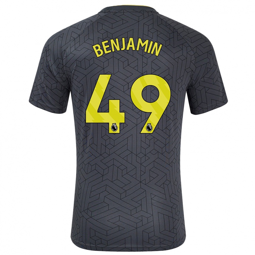 Enfant Football Maillot Omari Benjamin #49 Noir Jaune Tenues Extérieur 2024/25