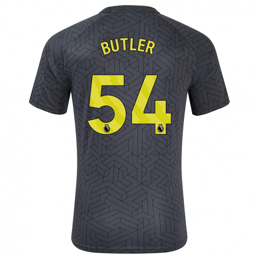 Enfant Football Maillot Jack Butler #54 Noir Jaune Tenues Extérieur 2024/25