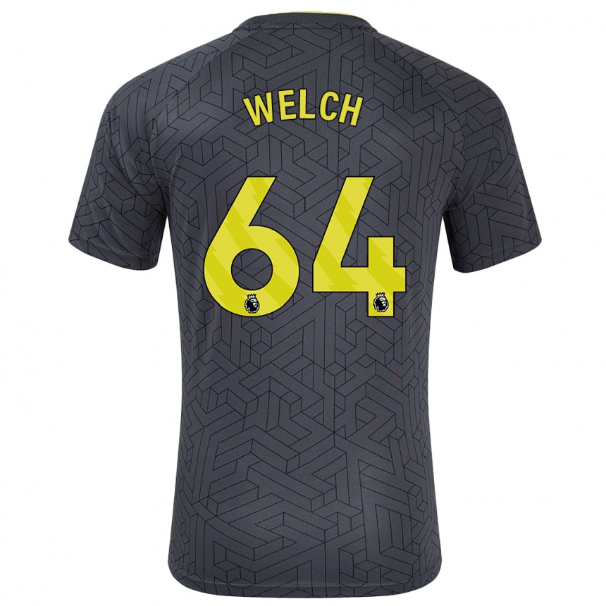 Enfant Football Maillot Reece Welch #64 Noir Jaune Tenues Extérieur 2024/25