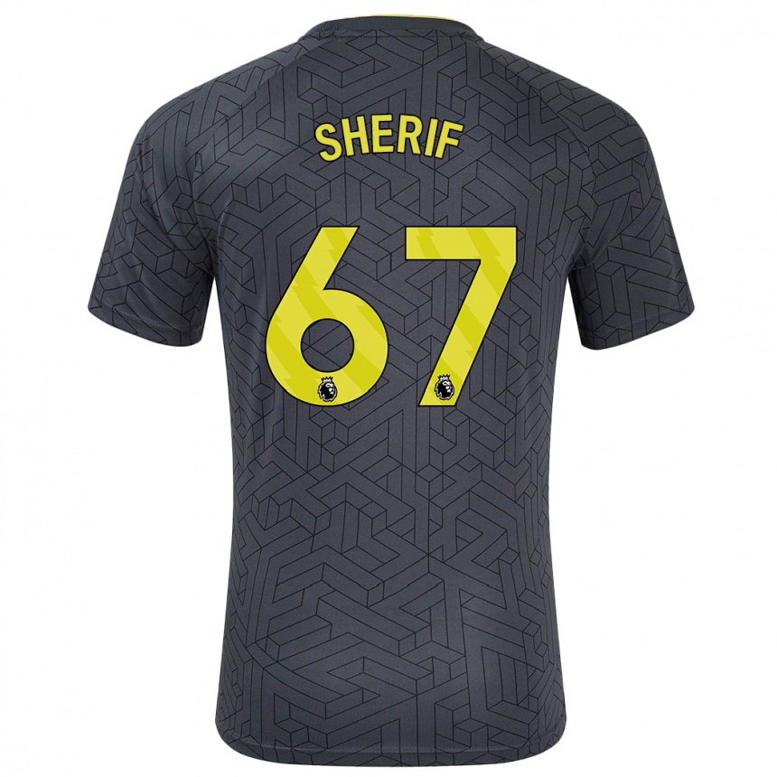 Enfant Football Maillot Martin Sherif #67 Noir Jaune Tenues Extérieur 2024/25