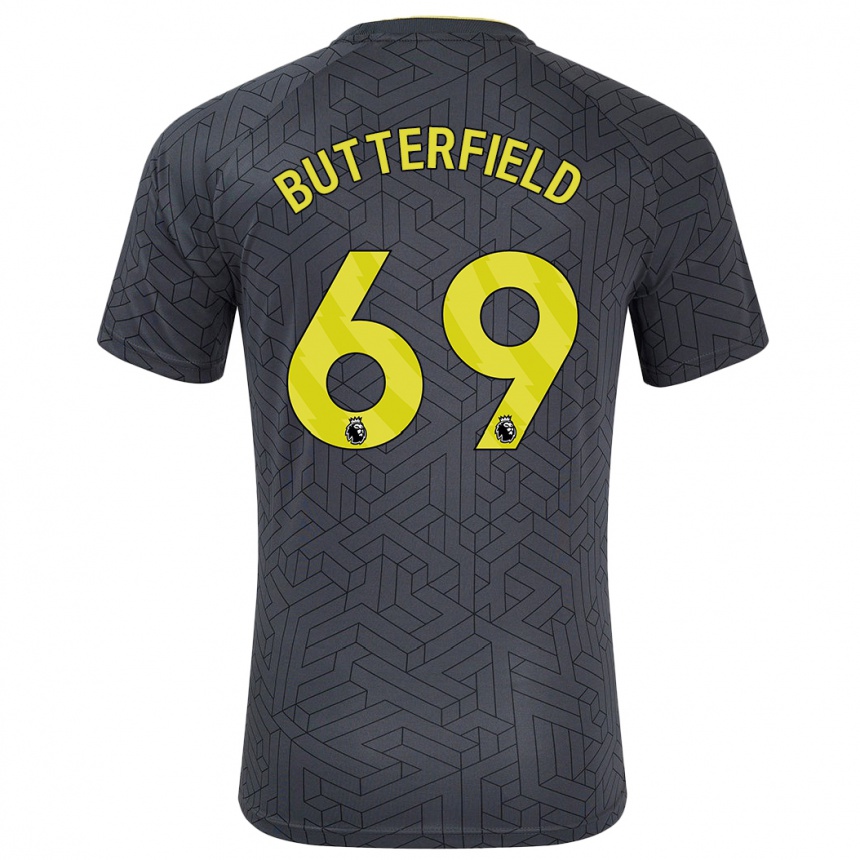 Enfant Football Maillot Luke Butterfield #69 Noir Jaune Tenues Extérieur 2024/25