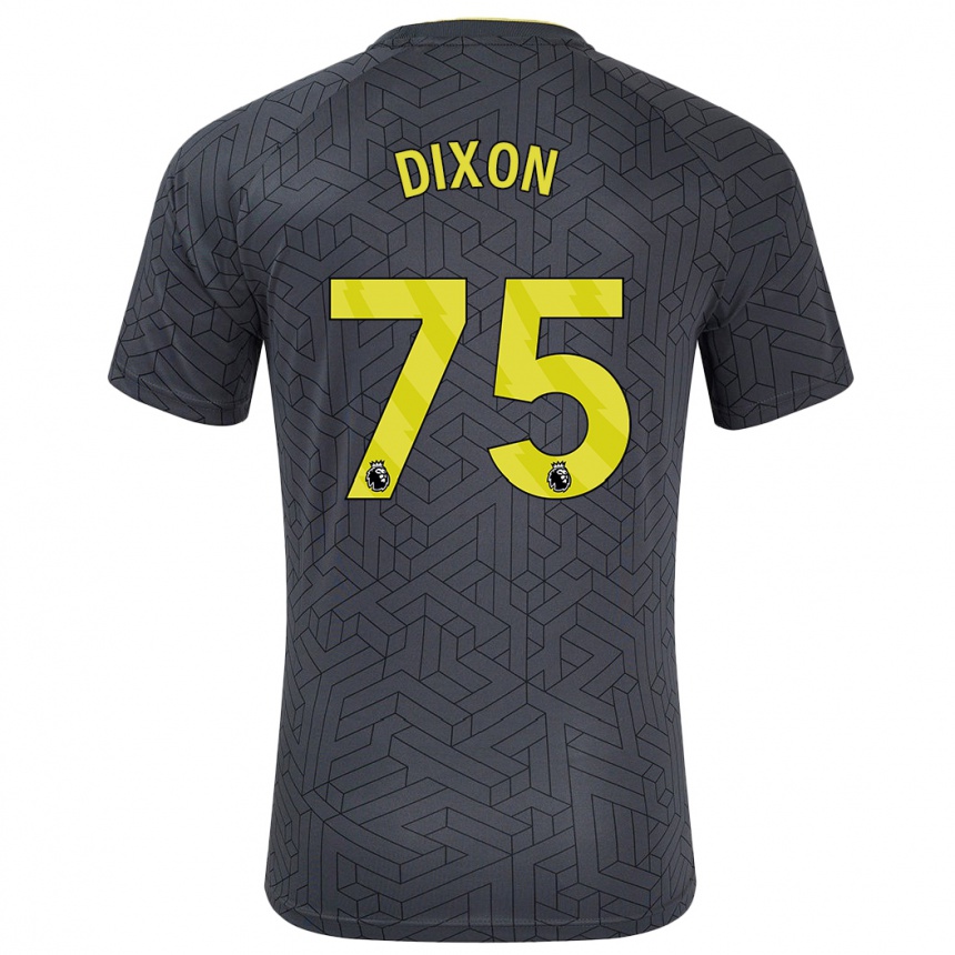 Enfant Football Maillot Roman Dixon #75 Noir Jaune Tenues Extérieur 2024/25