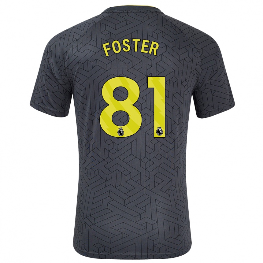 Enfant Football Maillot Harvey Foster #81 Noir Jaune Tenues Extérieur 2024/25