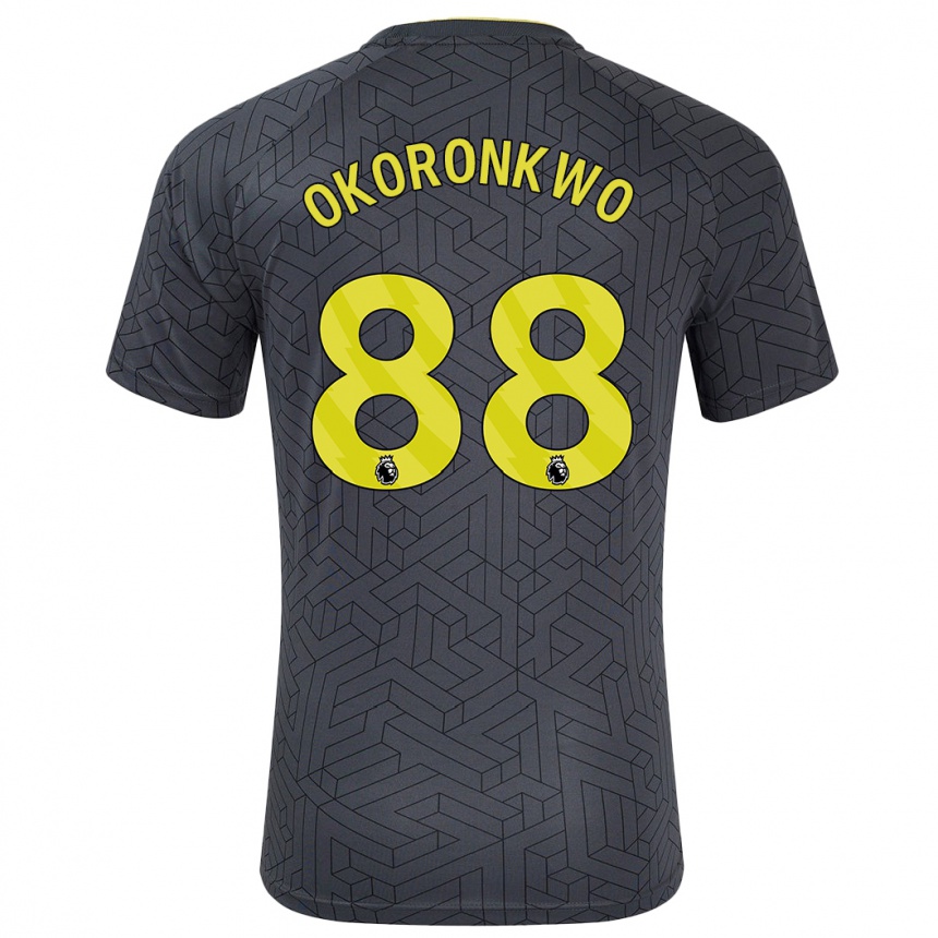 Enfant Football Maillot Francis Okoronkwo #88 Noir Jaune Tenues Extérieur 2024/25