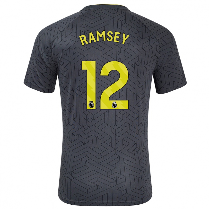 Enfant Football Maillot Emily Ramsey #12 Noir Jaune Tenues Extérieur 2024/25