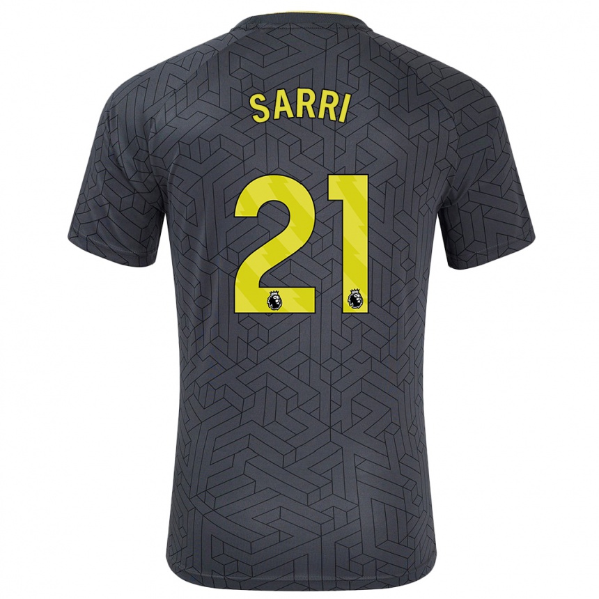 Enfant Football Maillot Veatriki Sarri #21 Noir Jaune Tenues Extérieur 2024/25