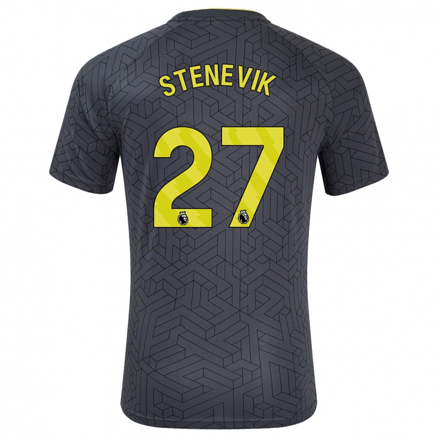 Enfant Football Maillot Elise Stenevik #27 Noir Jaune Tenues Extérieur 2024/25