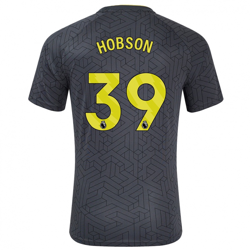 Enfant Football Maillot Issy Hobson #39 Noir Jaune Tenues Extérieur 2024/25