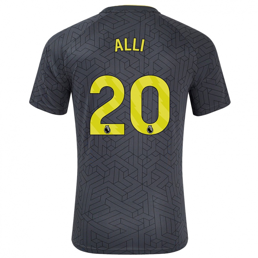 Enfant Football Maillot Dele Alli #20 Noir Jaune Tenues Extérieur 2024/25