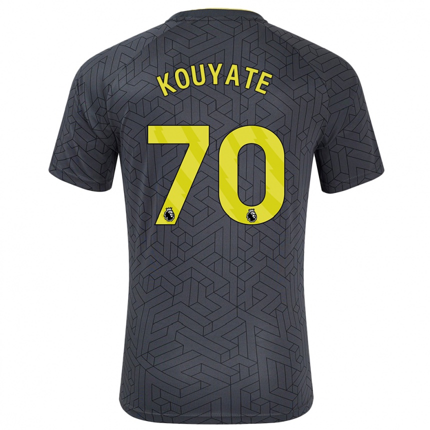 Enfant Football Maillot Katia Kouyate #70 Noir Jaune Tenues Extérieur 2024/25