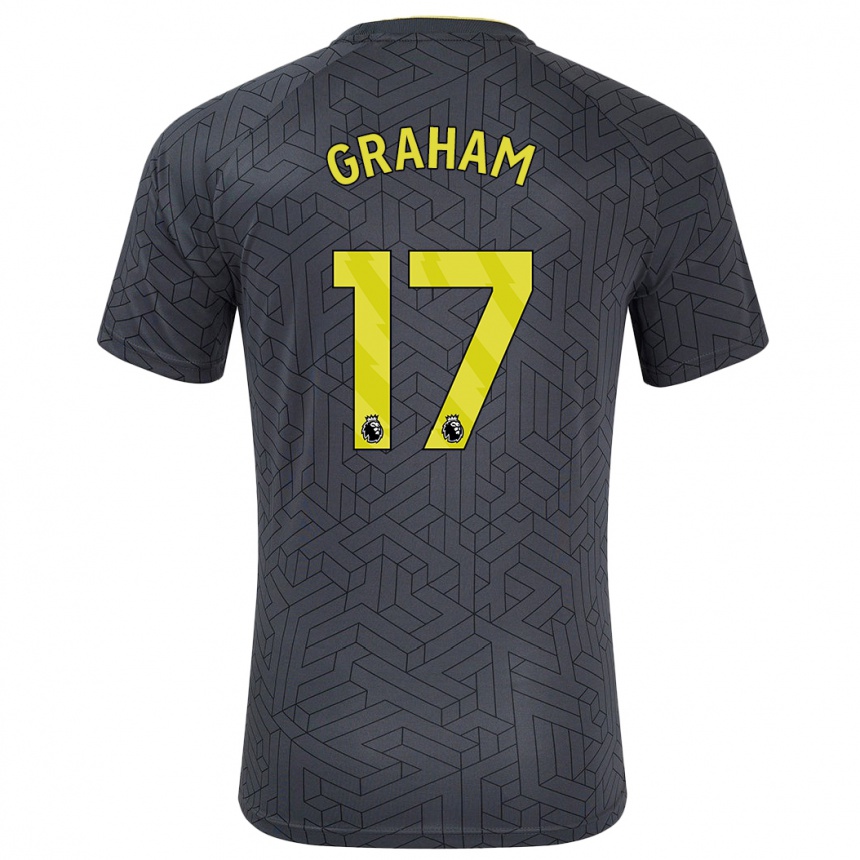 Enfant Football Maillot Lucy Graham #17 Noir Jaune Tenues Extérieur 2024/25