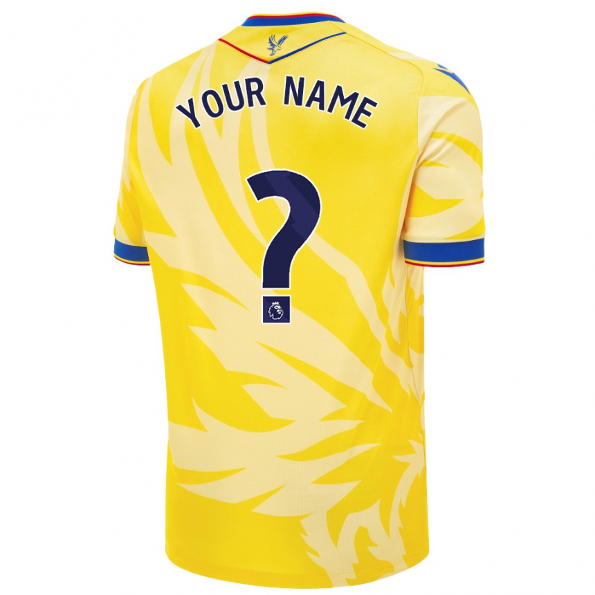 Enfant Football Maillot Votre Nom #0 Jaune Tenues Extérieur 2024/25