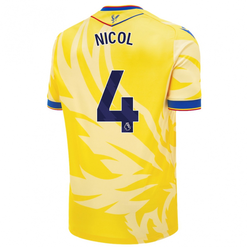 Enfant Football Maillot Leigh Nicol #4 Jaune Tenues Extérieur 2024/25