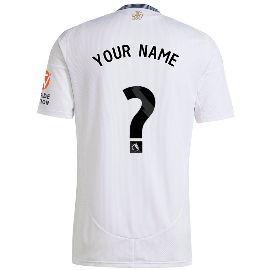 Enfant Football Maillot Votre Nom #0 Blanc Tenues Extérieur 2024/25