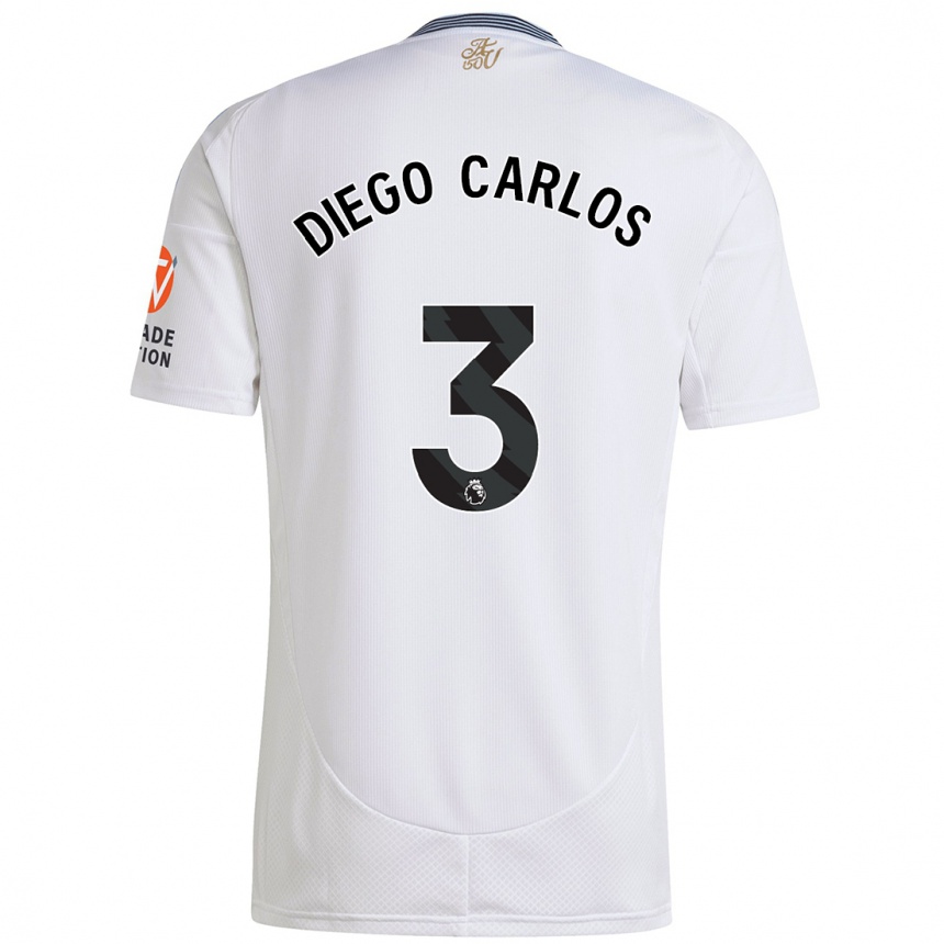 Enfant Football Maillot Diego Carlos #3 Blanc Tenues Extérieur 2024/25