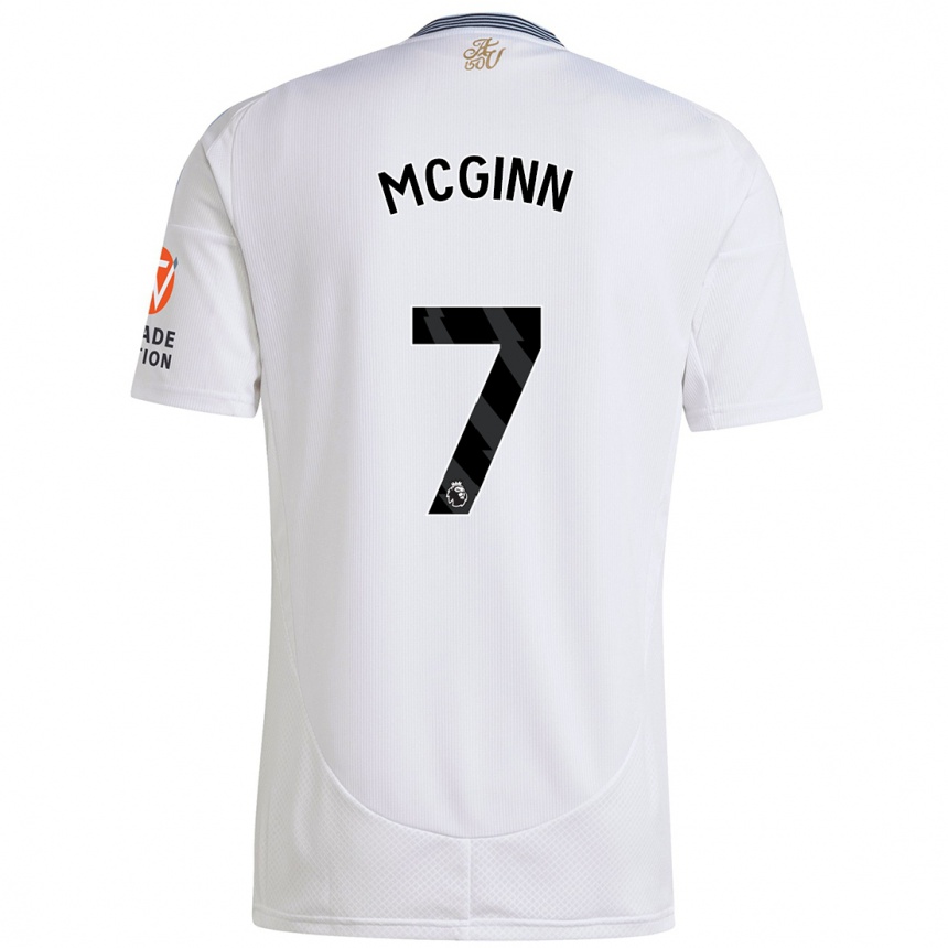 Enfant Football Maillot John Mcginn #7 Blanc Tenues Extérieur 2024/25