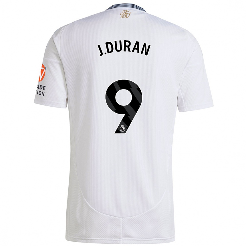 Enfant Football Maillot Jhon Durán #9 Blanc Tenues Extérieur 2024/25