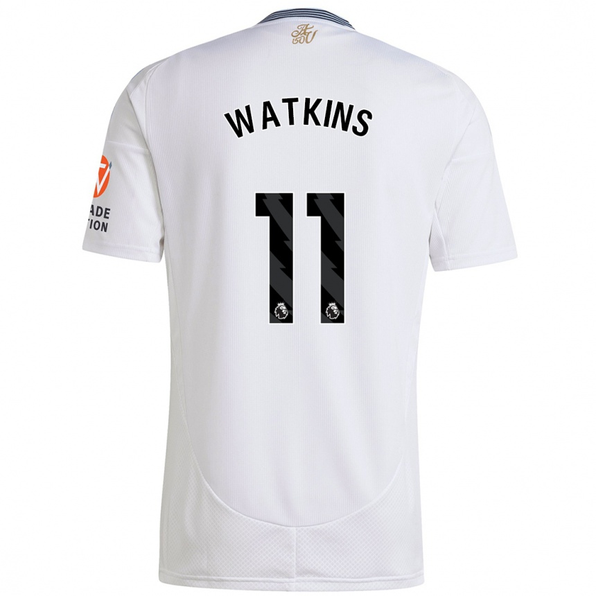 Enfant Football Maillot Ollie Watkins #11 Blanc Tenues Extérieur 2024/25