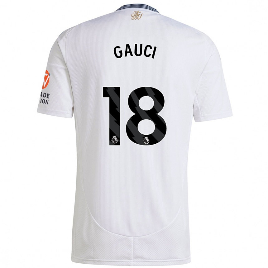 Enfant Football Maillot Joe Gauci #18 Blanc Tenues Extérieur 2024/25