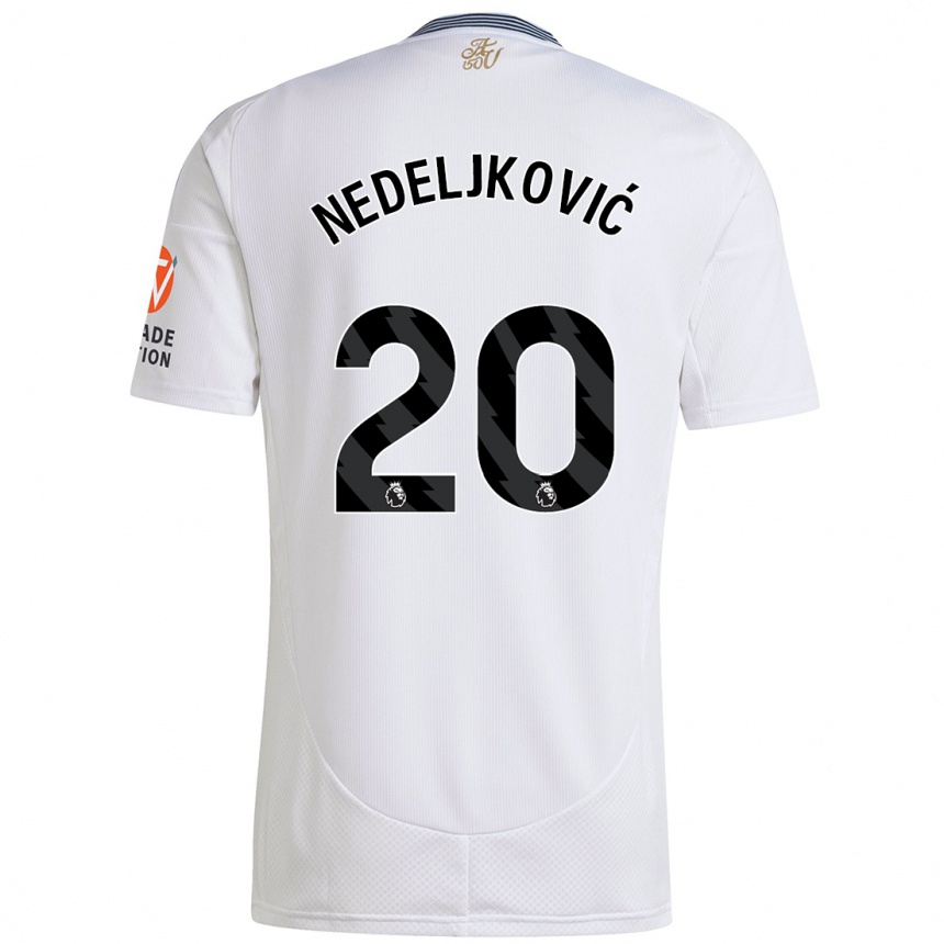 Enfant Football Maillot Kosta Nedeljkovic #20 Blanc Tenues Extérieur 2024/25