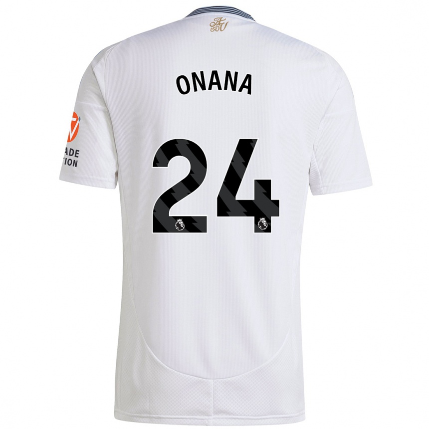 Enfant Football Maillot Amadou Onana #24 Blanc Tenues Extérieur 2024/25