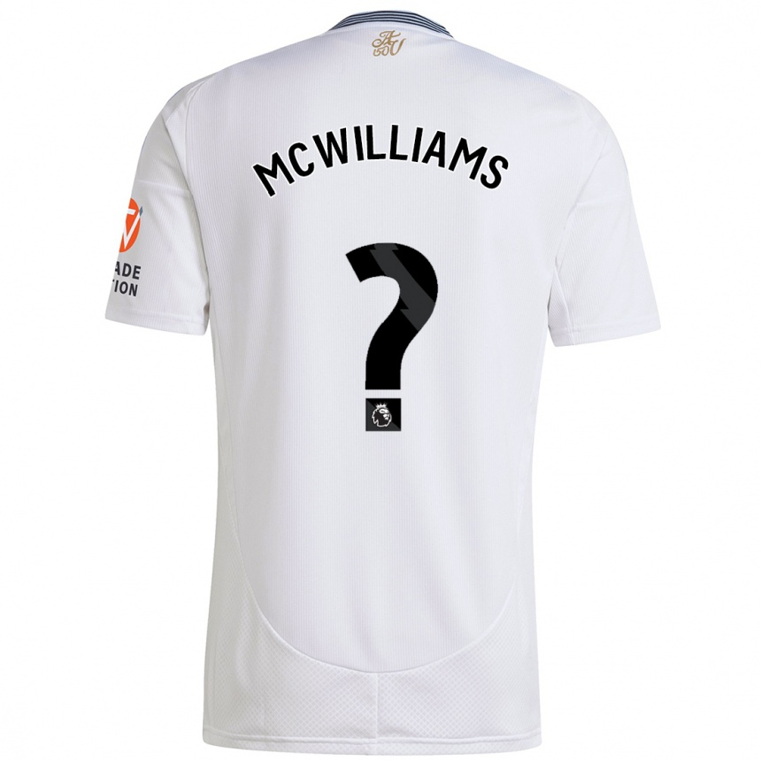 Enfant Football Maillot Ashton Mcwilliams #0 Blanc Tenues Extérieur 2024/25