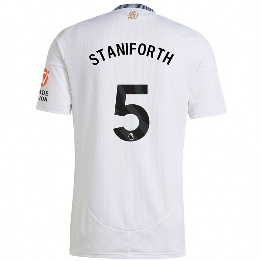 Enfant Football Maillot Lucy Staniforth #5 Blanc Tenues Extérieur 2024/25