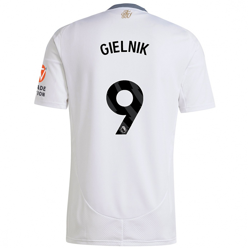 Enfant Football Maillot Emily Gielnik #9 Blanc Tenues Extérieur 2024/25