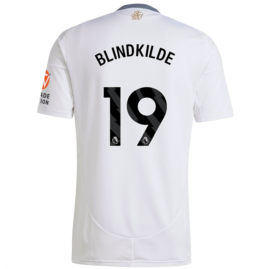 Enfant Football Maillot Laura Blindkilde #19 Blanc Tenues Extérieur 2024/25