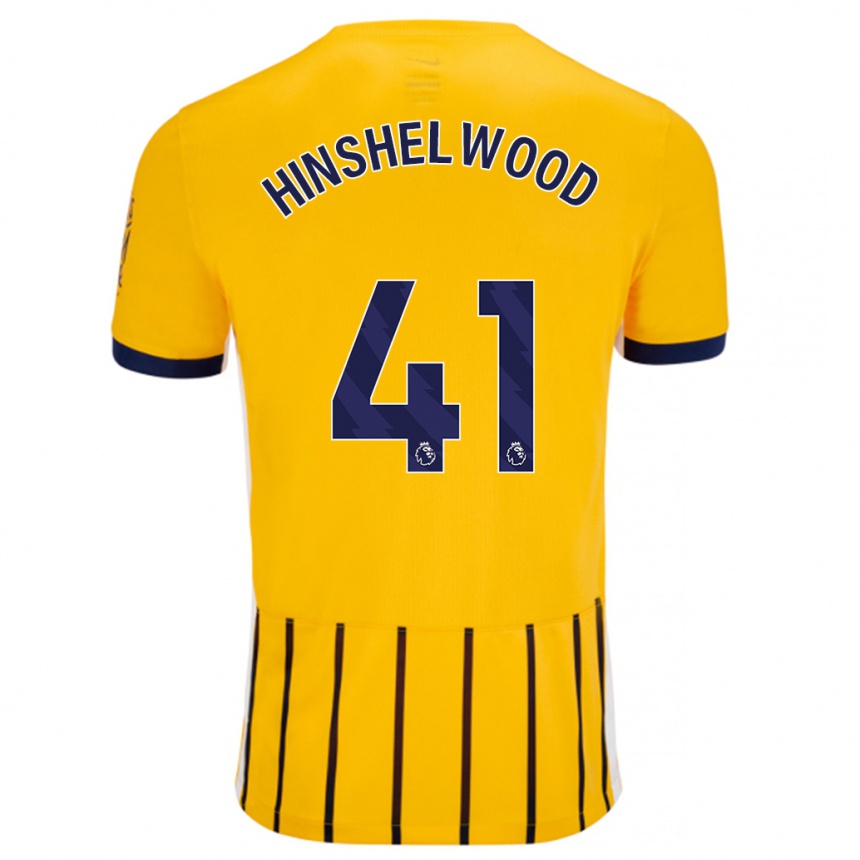 Enfant Football Maillot Jack Hinshelwood #41 Doré Bleu À Fines Rayures Tenues Extérieur 2024/25