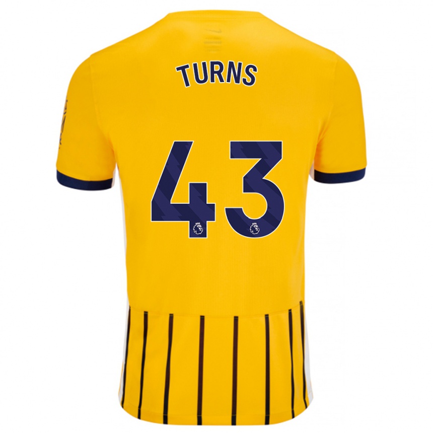 Enfant Football Maillot Ed Turns #43 Doré Bleu À Fines Rayures Tenues Extérieur 2024/25