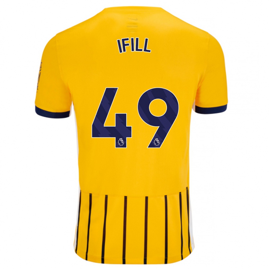 Enfant Football Maillot Marcus Ifill #49 Doré Bleu À Fines Rayures Tenues Extérieur 2024/25