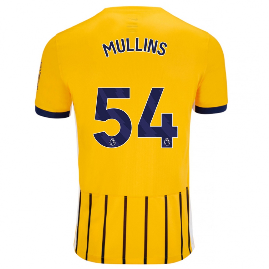 Enfant Football Maillot Jamie Mullins #54 Doré Bleu À Fines Rayures Tenues Extérieur 2024/25