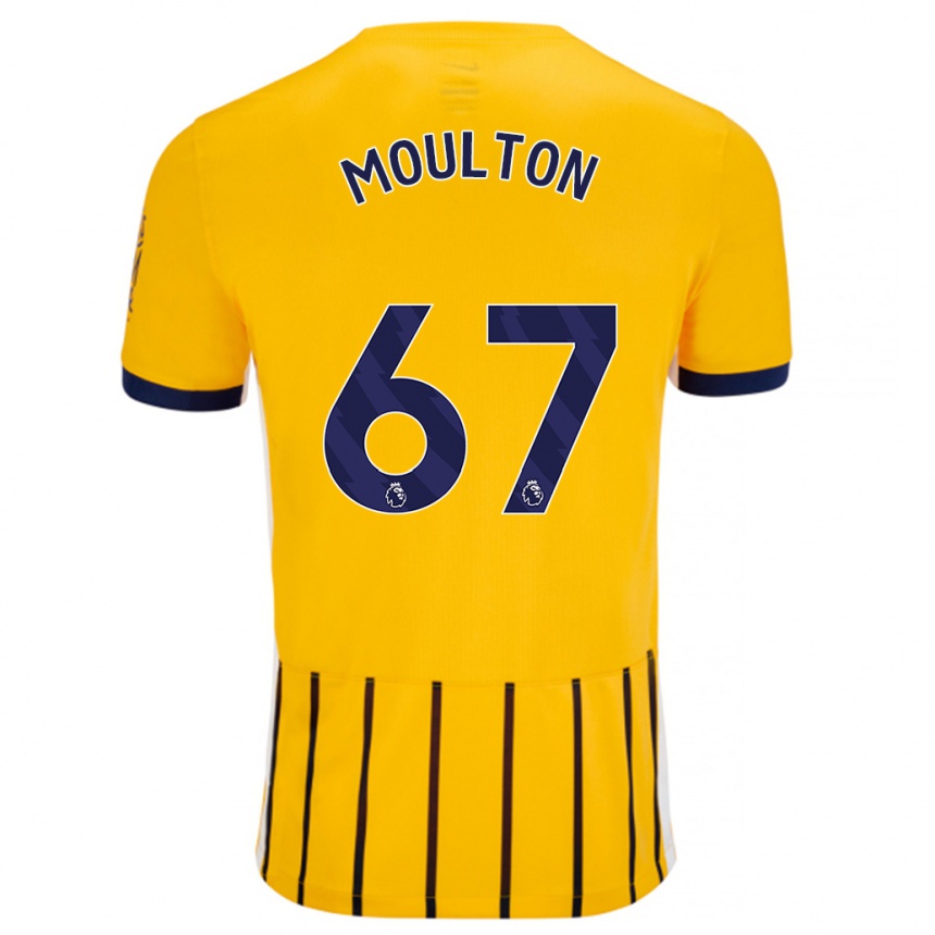 Enfant Football Maillot Remeiro Moulton #67 Doré Bleu À Fines Rayures Tenues Extérieur 2024/25